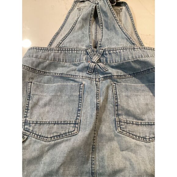 Old Navy Womens Denim Overall Skirt Skirtall Sz M Paisley Hem - Picture 6 of 8